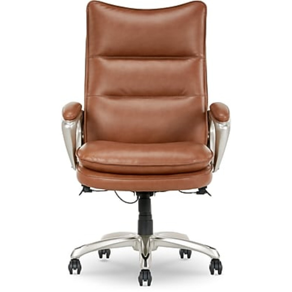 La-Z-Boy 60075-CAM Jenkins Bonded Leather Swivel Executive Chair - Brown