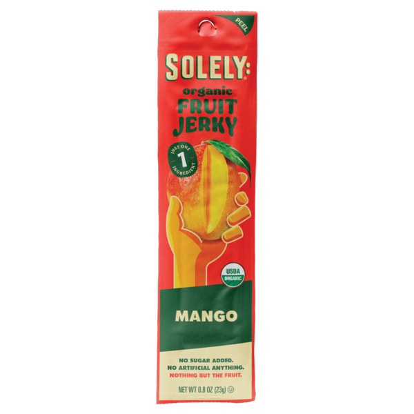 Solely: Fruit Jerky Mango, Organic, Single Strip