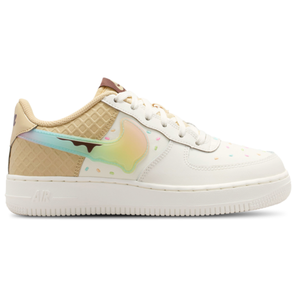 Nike Boys' Air Force 1 Low Grade School Running Shoes, Size 7 - White/Multi