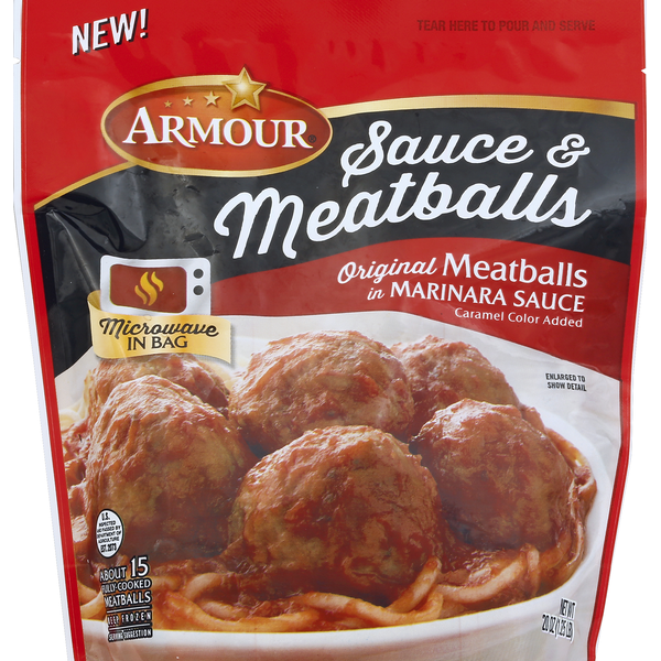 Armour Sauce & Meatballs, Original Meatballs in Marinara Sauce (20 oz