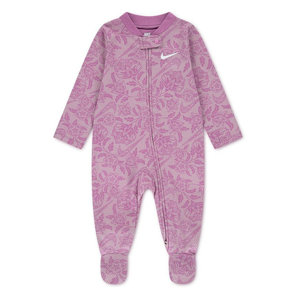 Nike Baby Girls' Long-Sleeve Printed Footed Coverall, 6 Months - Light Pink