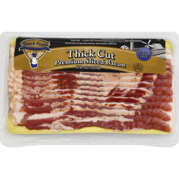 Dutch Farms Bacon, Premium, Sliced, Thick Cut