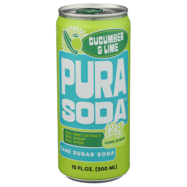 Pura Soda Cucumber & Lime Cane Sugar Soda