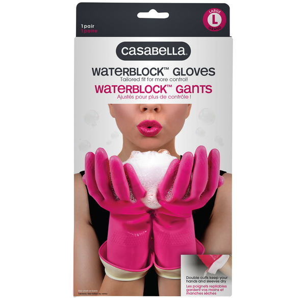 Casabella Premium Waterblock Cleaning Gloves, Large
