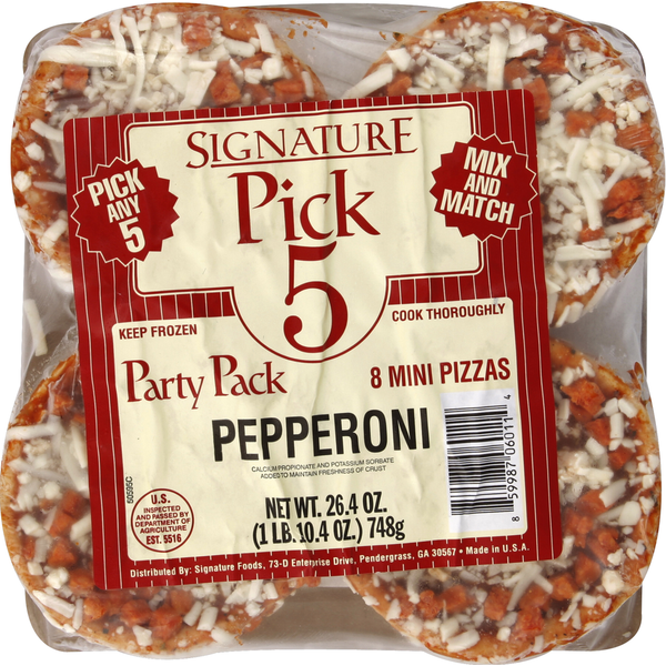 Signature Pick 5 Pizzas, Mini, Pepperoni, Party Pack Same-Day