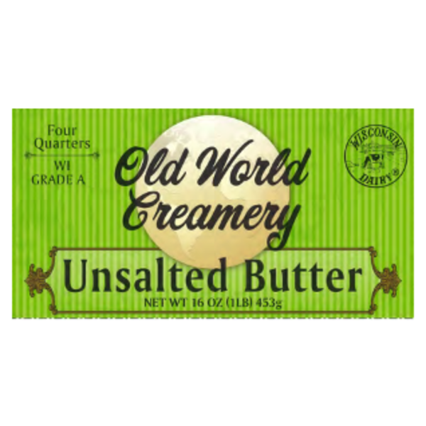 Old World Creamery - Unsalted Butter - Wisconsin Unsalted Butter - 1lb