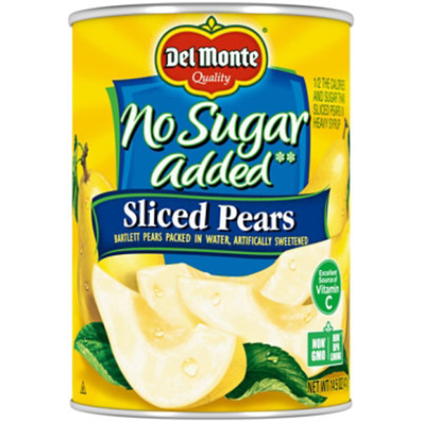 Del Monte No Sugar Added Sliced Bartlett Pears, Canned Fruit