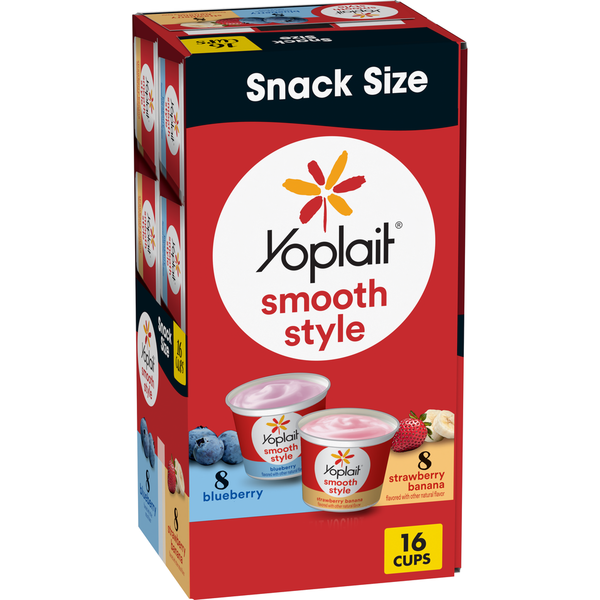 Yoplait Smooth Style Low Fat Yogurt Snack Cups Variety Pack