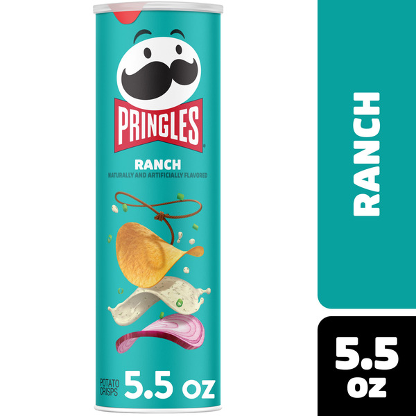 Pringles Ranch Potato Crisps Chips, Lunch Snacks, 5.5 oz