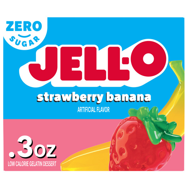 Jell-O Zero Sugar Strawberry Banana Flavor Gelatin Same-Day