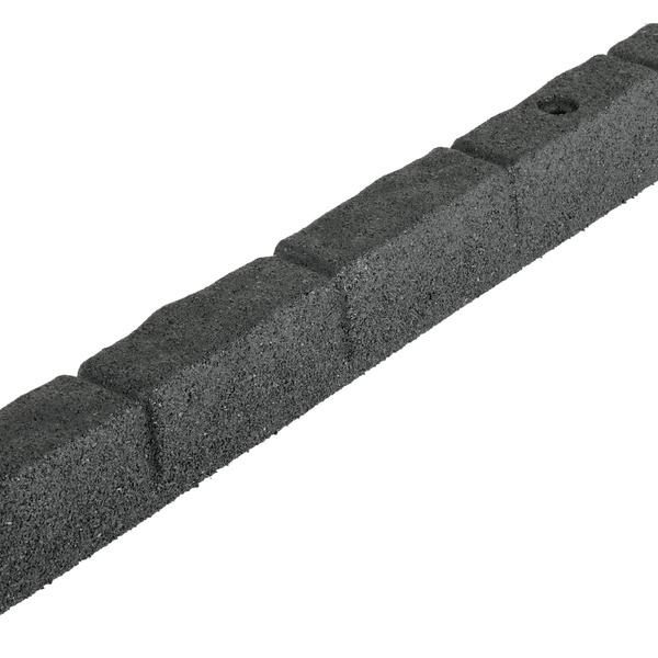 Ground Smart 4-ft x 3-in SmartLoc Cobblestone Gray Rubber Landscape edging section with stakes