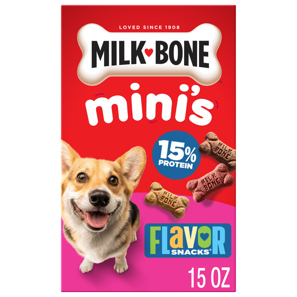 Milk-Bone Flavor Snacks Mini Dog Biscuits, Flavored Crunchy Dog Treats