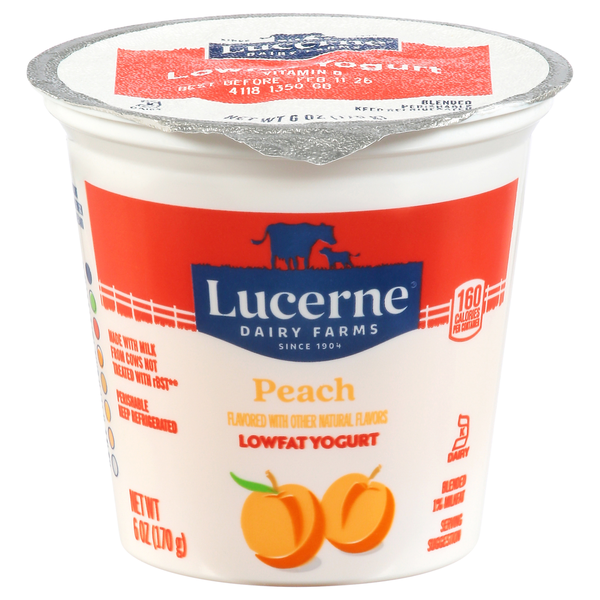 Lucerne Yogurt, Lowfat, Peach Flavored