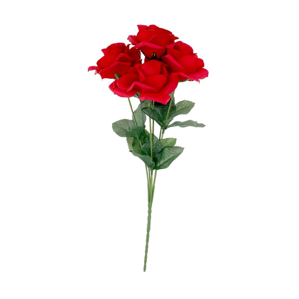 Red Velvet Open Roses Artificial Same-Day Delivery