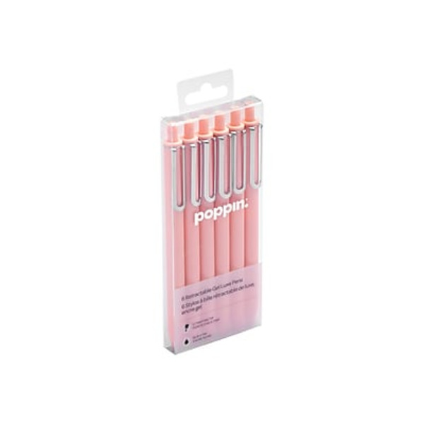 Poppin 0.7mm Blush Retractable Gel Luxe Pens