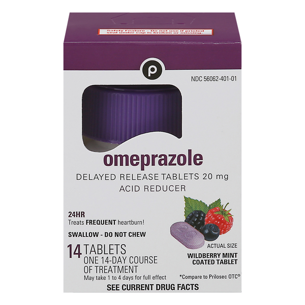 Publix Omeprazole, Acid Reducer, Wildberry Mint, Tablets Same-Day