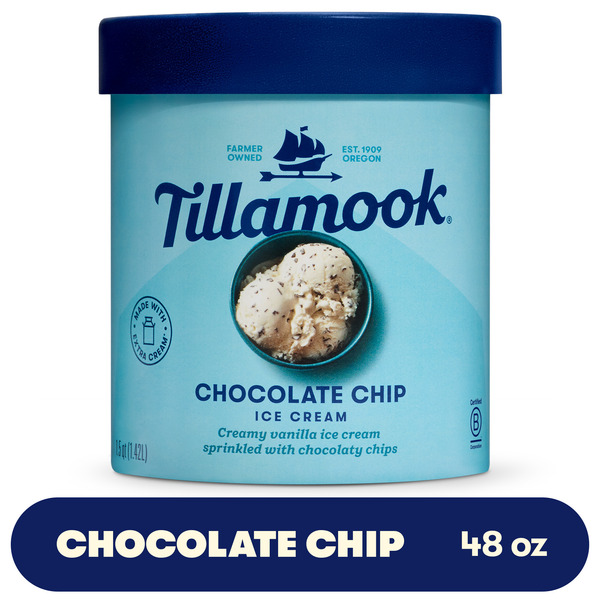 Tillamook Chocolate Chip Ice Cream, 48fl-oz