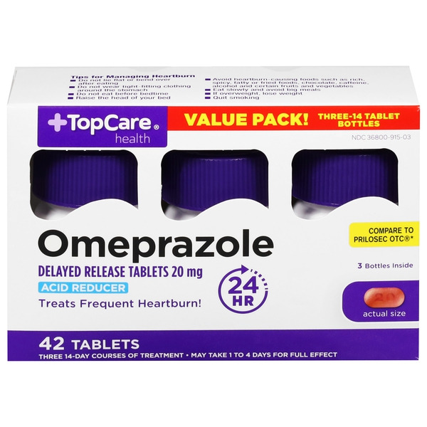 TopCare Omeprazole, 20 mg, Value Pack, Tablets Same-Day Delivery