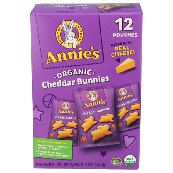 Annie's Homegrown Organic Cheddar Bunnies Baked Crackers 12 Pack