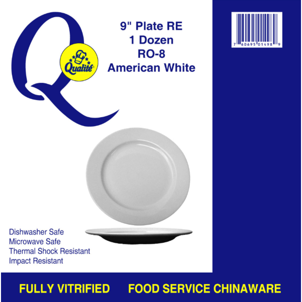Qualite - 9" White Plate - 1 Dz
