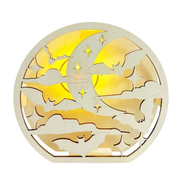 Make Market Crescent Moon & Bats DIY LED Wood Decor