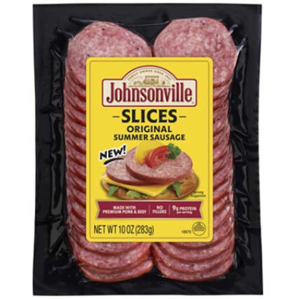 Johnsonville Johnsonville Original Pork Summer Sausage Slices 10oz packages/8ct case