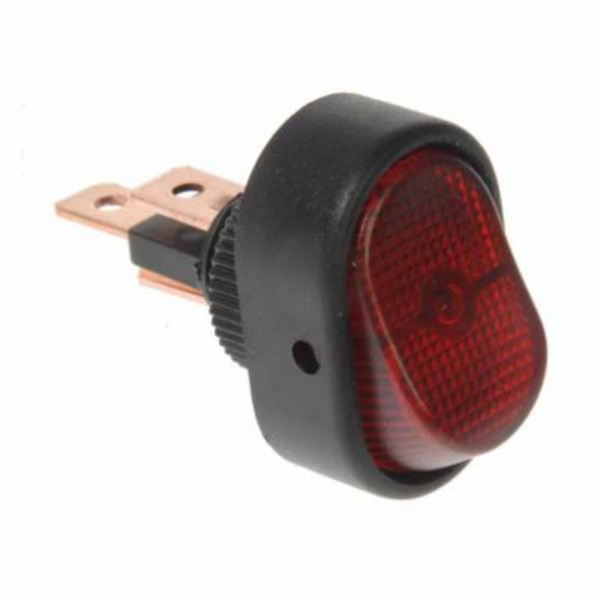 Cambridge 20A Black Body Oblong Rocker Switch with Red Glow 12VDC 240W 20A