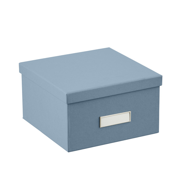 Bigso Box Of Sweden Stockholm Photo Box Steel - Blue - 8-1/4" sq. x 5"