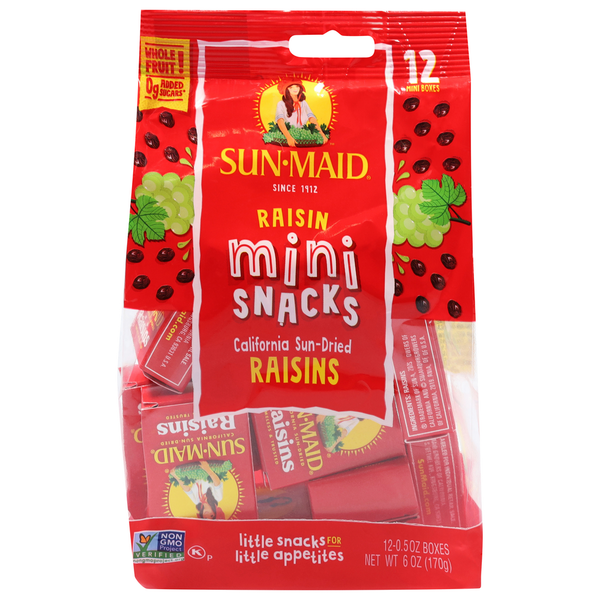 Sun-Maid Raisins, California Sun-Dried, Mini-Snacks