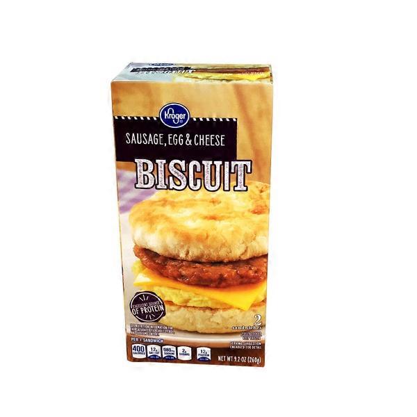 Kroger Sausage, Egg & Cheese Breakfast Sandwich Biscuit (2 ct) Instacart