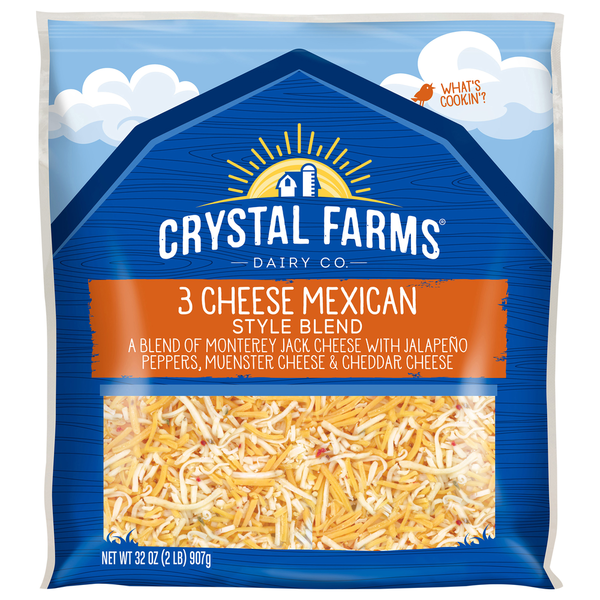 Crystal Farms Cheese, 3 Cheese Mexican Style Blend Same-Day