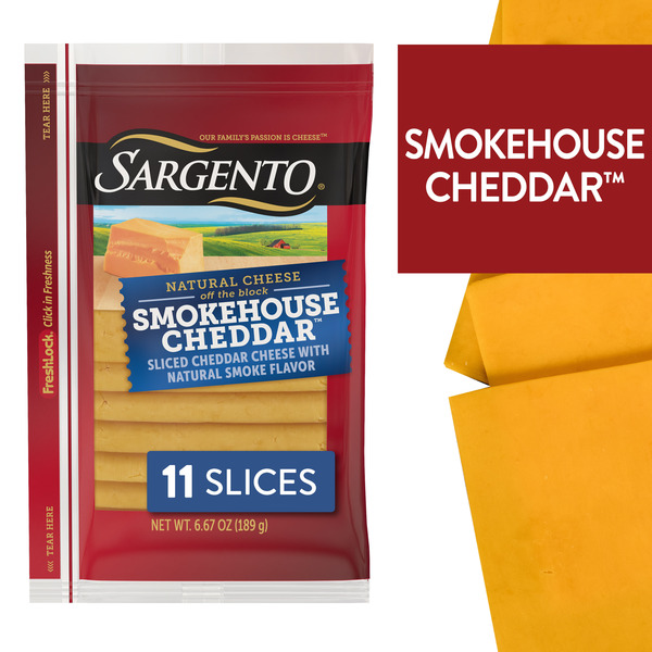 Sargento Smokehouse Cheddar™ Natural Sliced Cheese, 11 slices