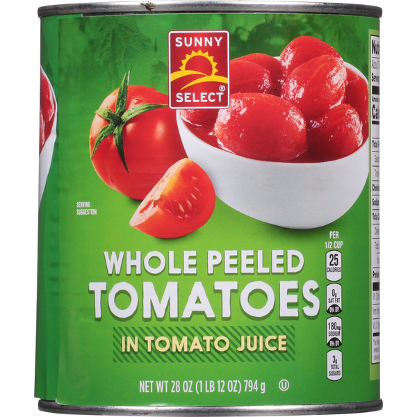 Sunny Select Tomatoes in Tomato Juice, Whole Peeled Same-Day
