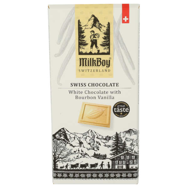 Milkboy Chocolate White Chocolate With Bourbon Vanilla Swiss Chocolate Bar