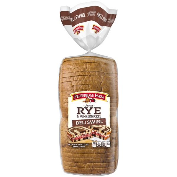 Pepperidge Farm Fresh Bakery Jewish Rye & Pumpernickel Deli Swril Bread
