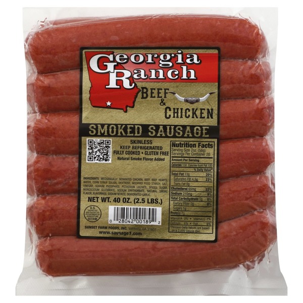 Ranch Smoked Sausage, Beef & Chicken, Skinless (40 oz) Instacart