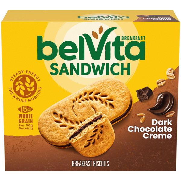 BELVITA Breakfast Bar Biscuit Sandwiches, Dark Chocolate Creme 8.8 oz