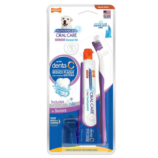 Nylabone Advanced Oral Care Complete Senior Small Dog Dental Kit 3 Piece Kit