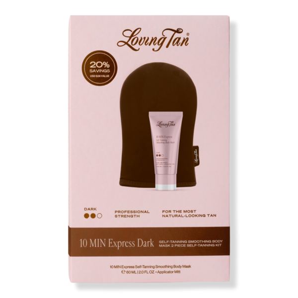 Loving Tan 10 MIN Express Dark Self-Tanning Smoothing Body Mask 2 Piece Kit