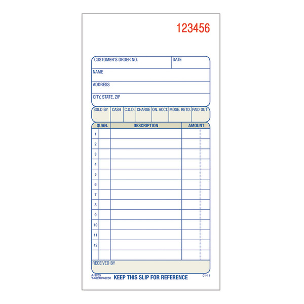Adams Business Forms Sales Order Book