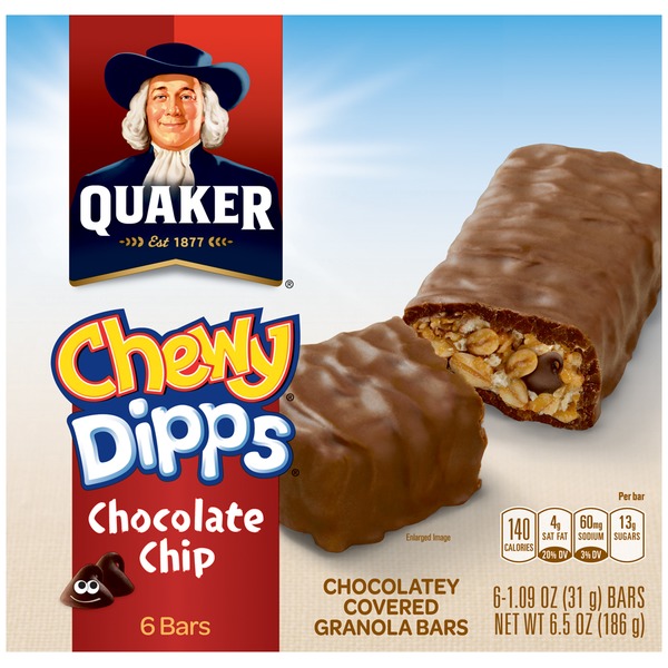 Quaker Chewy Dipps Chocolatey Covered Chocolate Chip Granola Bars from Safeway Instacart