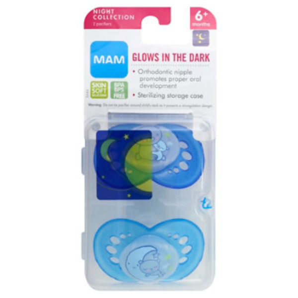 MAM Pacifiers Glows In The Dark Night Collection 6+ Months