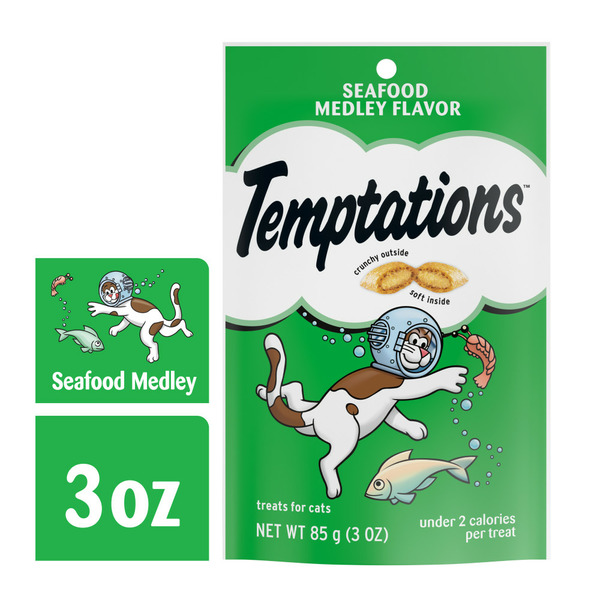 Publix TEMPTATIONS Classic Crunchy and Soft Cat Treats Seafood Medley
