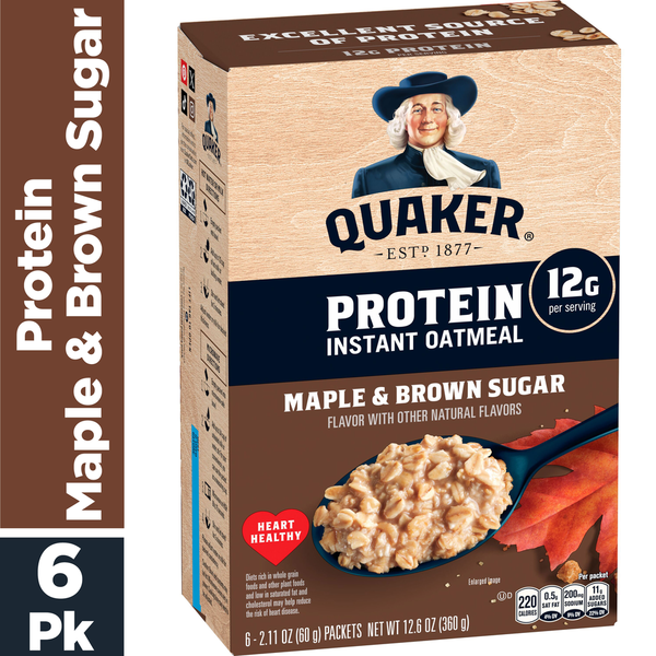 Quaker Instant Oatmeal, Protein, Maple & Brown Sugar - Pack