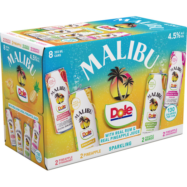 Malibu Ready to Drink Cocktail Dole Variety Pack Same-Day Delivery