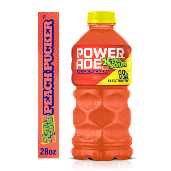 POWERADE XTRA SOUR Peach Pucker Sports Drink Bottle Same-Day