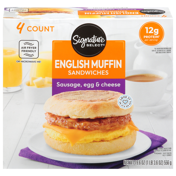 Signature SELECT English Muffin Sausage, Egg & Cheese Sandwiches