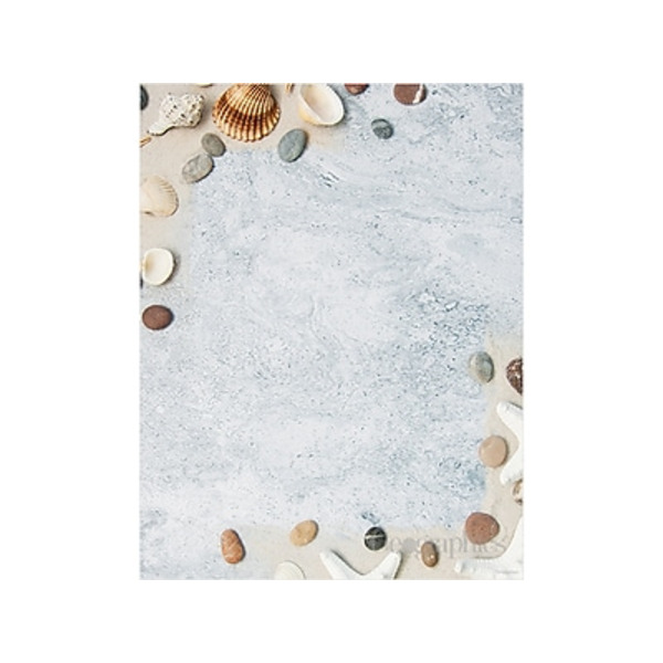 GE ographics Seashells in The Sand Letterhead Design Papers - Multicolor