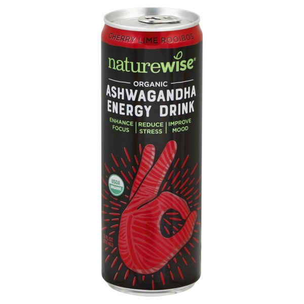 Naturewise Ashwagandha Energy Drink, Organic, Cherry Lime Rooibos (12 oz) Instacart