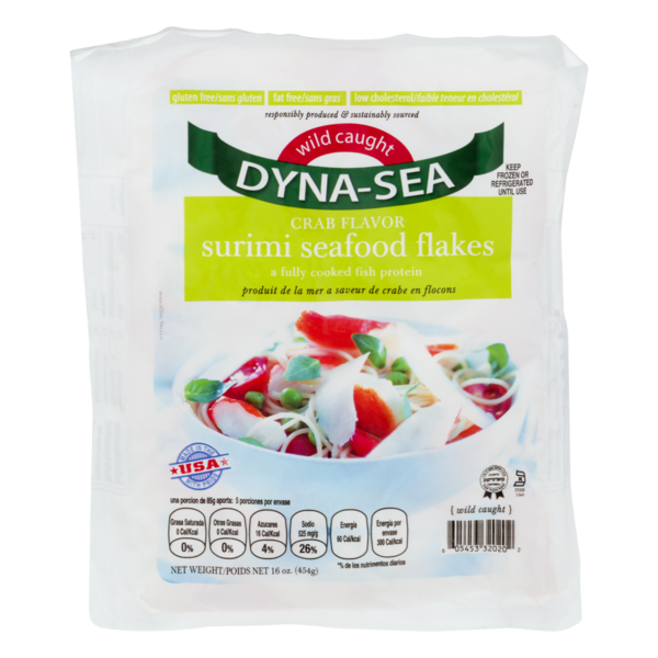 DynaSea Wild Caught Surimi Seafood Flakes Crab Flavor (16 oz) from